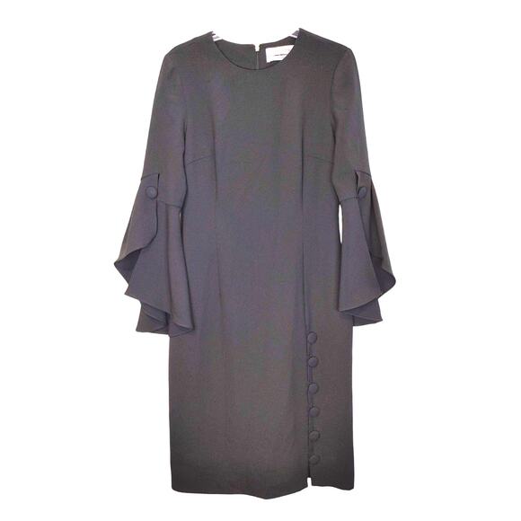 Prabal Gurung Shift Dress Bell Sleeve Knee Length Black Silk Lined Womens Size 6 - Picture 1 of 10